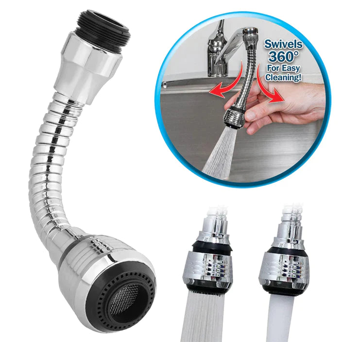 0567a Flexible 360 Degree Stainless Steel Faucet Turbo Flex Sprayer Water Extender for Easy Clean Sink Water Saving Extension Jet Stream Spray Setting Faucet for Kitchen/Bathroom 0567a Flexible 360 Degree Stainless Steel Faucet Turbo Flex Sprayer Water Extender for Easy Clean Sink Water Saving Extension Jet Stream Spray Setting Faucet for Kitchen/Bathroom